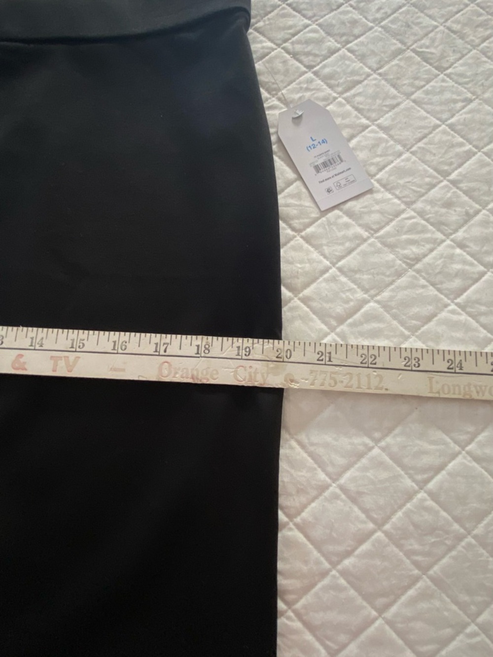 Time and Tru Black Ponte Pencil Skirt - Sleek Workwear Size L (12-14) - Picture 10 of 12